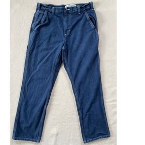 Carhartt Dungaree Fit Pants Mens 32x30 Blue Denim Utility Workwear 382-83